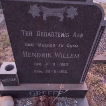 GREEFF Hendrik Willem 1920-1978