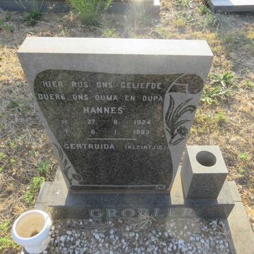 GROBLER Hannes 1924-1983 &amp; Gertruida