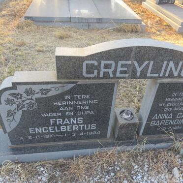 GREYLING Frans Engelbertus 1919-1984 &amp; Anna Catharina Barendina 1934-1981