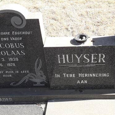 HUYSER Jacobus Nicolaas 1939-1979 &amp; Dina Carolina 1939-2012
