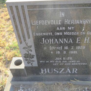 HUSZAR Johanna E.H. nee OTTO 1929-1981
