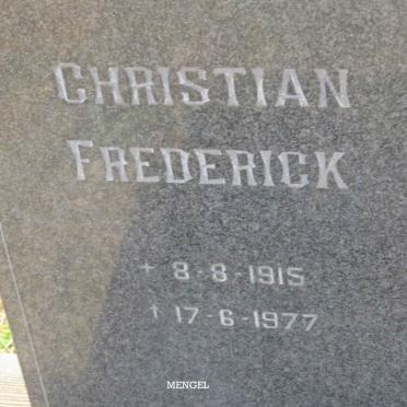 MENGEL Christian Frederick 1915-1977 &amp; Johanna Catharina 1919-1990