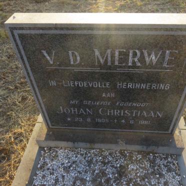 MERWE Johan Christiaan, v.d. 1905-1981