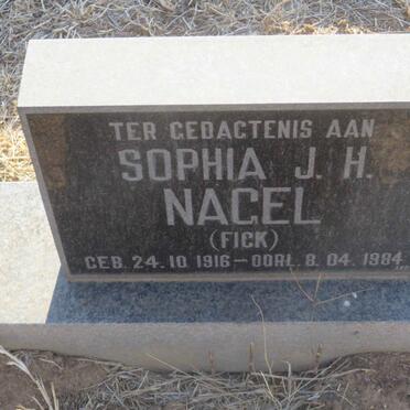 NAGEL Sophia J.H. nee FICK 1916-1984