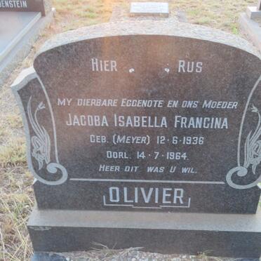 OLIVIER Jacoba Isabella Francina nee MEYER 1936-1964
