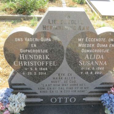 OTTO Hendrik Christoffel 1948-2014 &amp; Alida Susanna 1946-2012