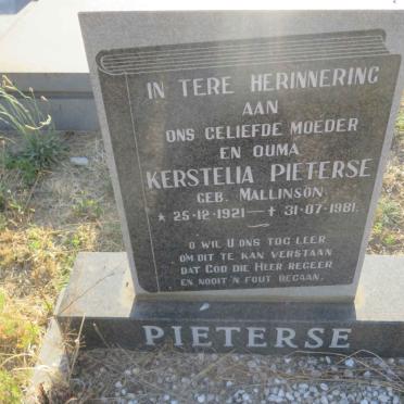 PIETERSE Kerstelia nee MALLINSON 1921-1981
