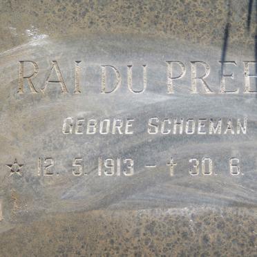 PREEZ Rai, du nee SCHOEMAN 1913-1982