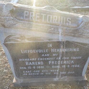 PRETORIUS Barend Frederick 1891-1966