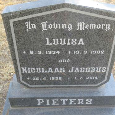 PIETERS Nicolaas Jacobus 1936-2014 &amp; Louisa 1934-1982
