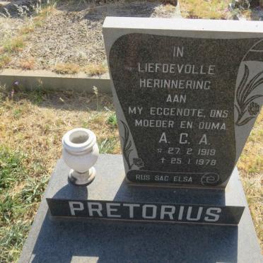 PRETORIUS A.C.A. 1919-1978