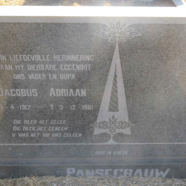 PANSEGRAUW Jacobus Adriaan 1917-1981
