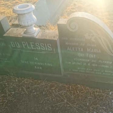 PLESSIS Wynand Rudolph Cornelius, du 1937-1967 :: DU TOIT Aletta Maria voorheen DU PLESSIS nee BLOM 1914-1985