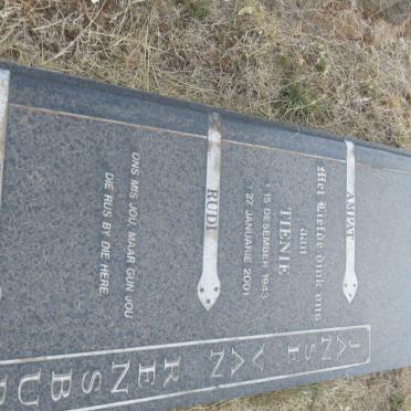 RENSBURG Tienie, Janse van 1943-2001