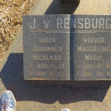 RENSBURG Johannes Nicolaas, J. v. 1909-1991 &amp; Magdalena Maria 1902-1983
