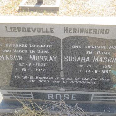 ROSE Mason Murray 1902-1977 &amp; Susara Magrietha 1912-1997