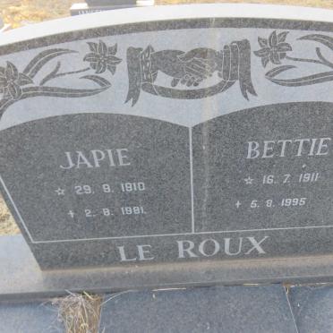 ROUX Japie, le 1910-1981 &amp; Bettie 1911-1995