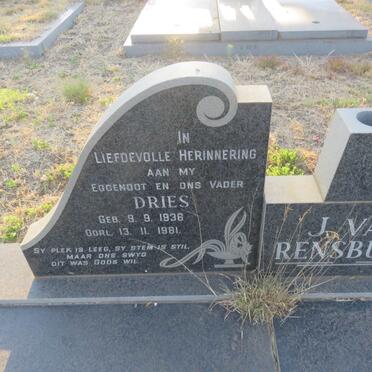 RENSBURG Dries, J van 1936-1981 &amp; Pina 1938-2004