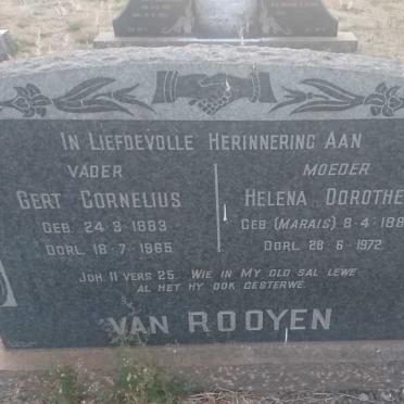 ROOYEN Gert Cornelius, van 1883-1965 &amp; Helena Dorothea MARAIS 1889-1972