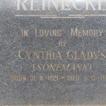 REINECKE Cynthia Gladys nee SONEMANN 1921-1973