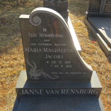 RENSBURG Maria Magdalena Jacoba, Janse van 1919-1978