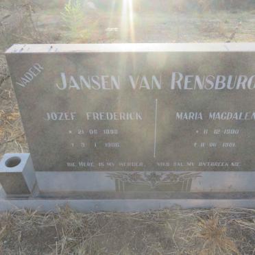 RENSBURG Jozef Frederick, Jansen van 1898-1986 &amp; Maria Magdalena 1900-1981
