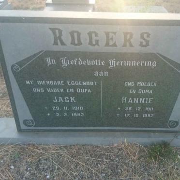 ROGERS Jack 1910-1982 &amp; Hannie 1911-1997