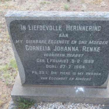 RENKE Cornelia Johanna voorheen HERBST nee FOURIE 1899-1964