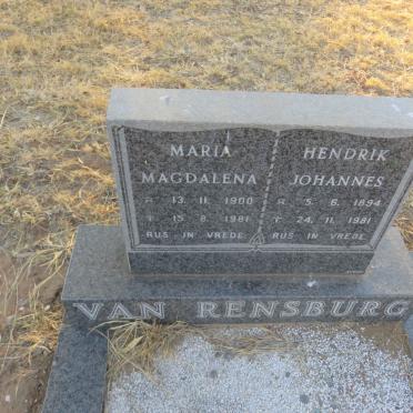 RENSBURG Hendrik Johannes, van 1894-1981 &amp; Maria Magdalena 1900-1981