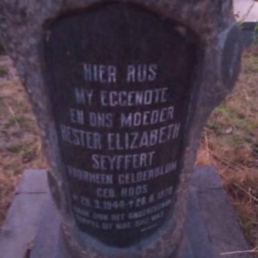 SEYFFERT Hester Elizabeth formerly GELDERBLOM nee ROOS 1944-197?