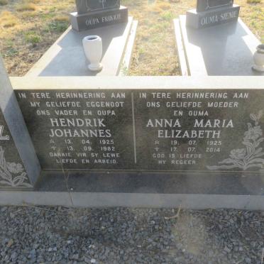 SCHOLTZ Hendrik Johannes 1925-1982 &amp; Anna Maria Elizabeth 1925-2014