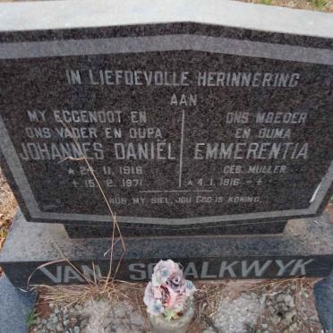SCHALKWYK Johannes Daniel, van 1918-1971 &amp; Emmerentia MULLER 1916-