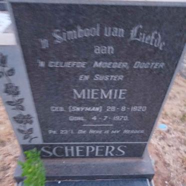 SCHEPERS Miemie nee SNYMAN 1920-1970