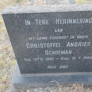 SCHOEMAN Christoffel Andries 1897-1964