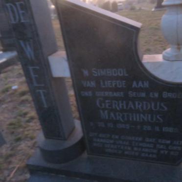WET Gerhardus Marthinus, de 1969-1989