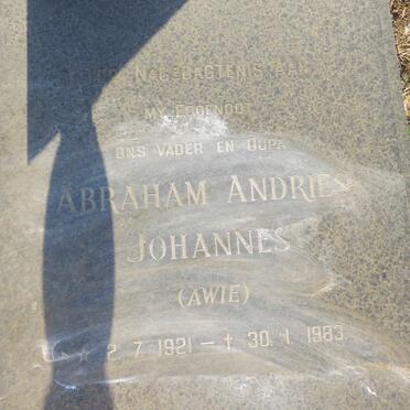 ? Abraham Andries Johannes 1921-1983