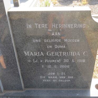? Cornelius Johannes 1918-1982 &amp; Maria Gertruida C. J.V. VUUREN 1918-2006