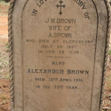 BROWN Alexander -1916 &amp; J.M. -1897