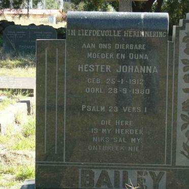 BAILEY Hester Johanna 1912-1980