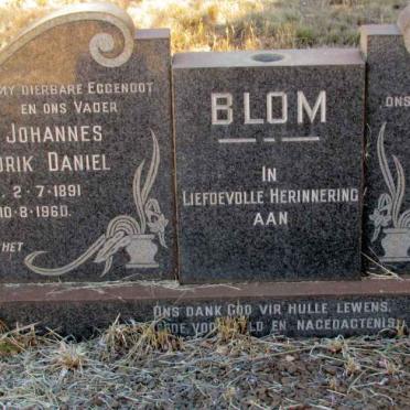 BLOM Johannes Hendrik Daniel 1891-1960 &amp; Catharina Elizabeth SWART 1886-1967