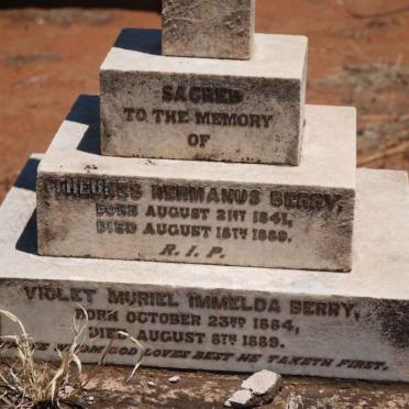 BERRY Theunes Hermanus 1841-1889 &amp; Violet Muriel Immelda 18?4-1889