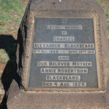 BLACKBEARD Charles Alexander 1848-1918 :: BLACKBEARD Annie Robertson -1925