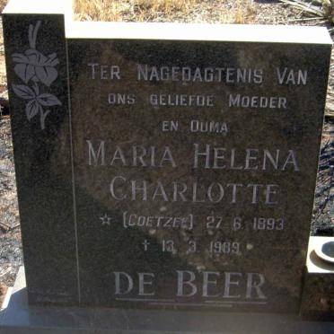 BEER Maria Helena Charlotte, de nee COETZEE 1893-1989