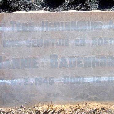 BADENHORST Jannie 1945-195?