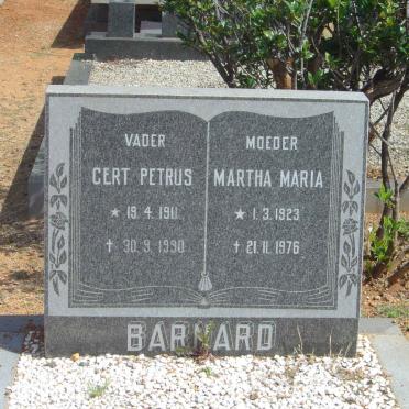 BARNARD Gert Petrus 1911-1990 &amp; Martha Maria 1923-1976