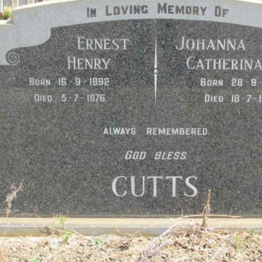 CUTTS Ernest Henry 1892-1976 &amp; Johanna Catherina 1889-1958