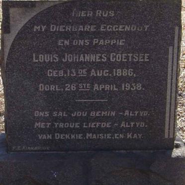 COETSEE Louis Johannes 1886-1938