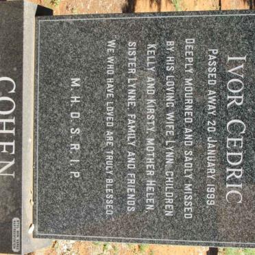 COHEN Ivor Cedric -1999