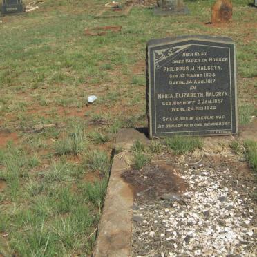 HALGRYN Philippus J. 1833-1917 &amp; Maria Elizabeth BOSHOFF 1857-1932