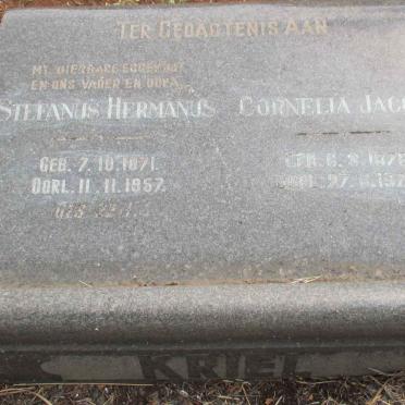 KRIEL Stefanus Hermanus 1871-1957 &amp; Cornelia Jacoba 1876-1973